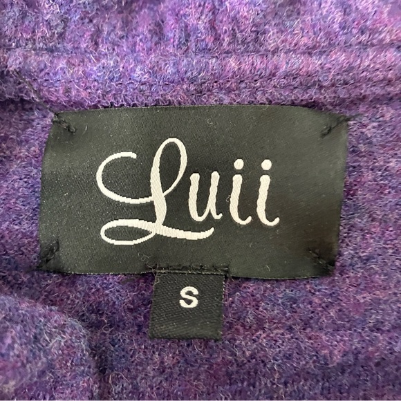 Anthropologie Luii Purple Ruffle Trim Lightweight Felted Wool Jacket - Small - Picture 9 of 11